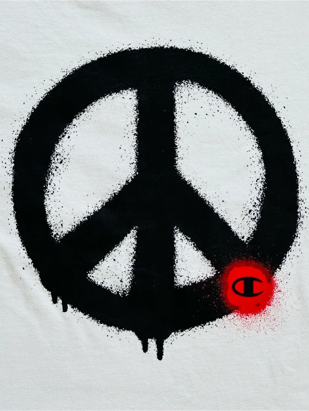 NWT Champion Men’s Heritage Peace Sign Logo T-Shirt White Crew Neck Size L - Picture 4 of 9